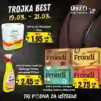 Best akcija Tri poena za uštedu prehrana i kućne potrepštine na sniženju do 21. mart 2026.