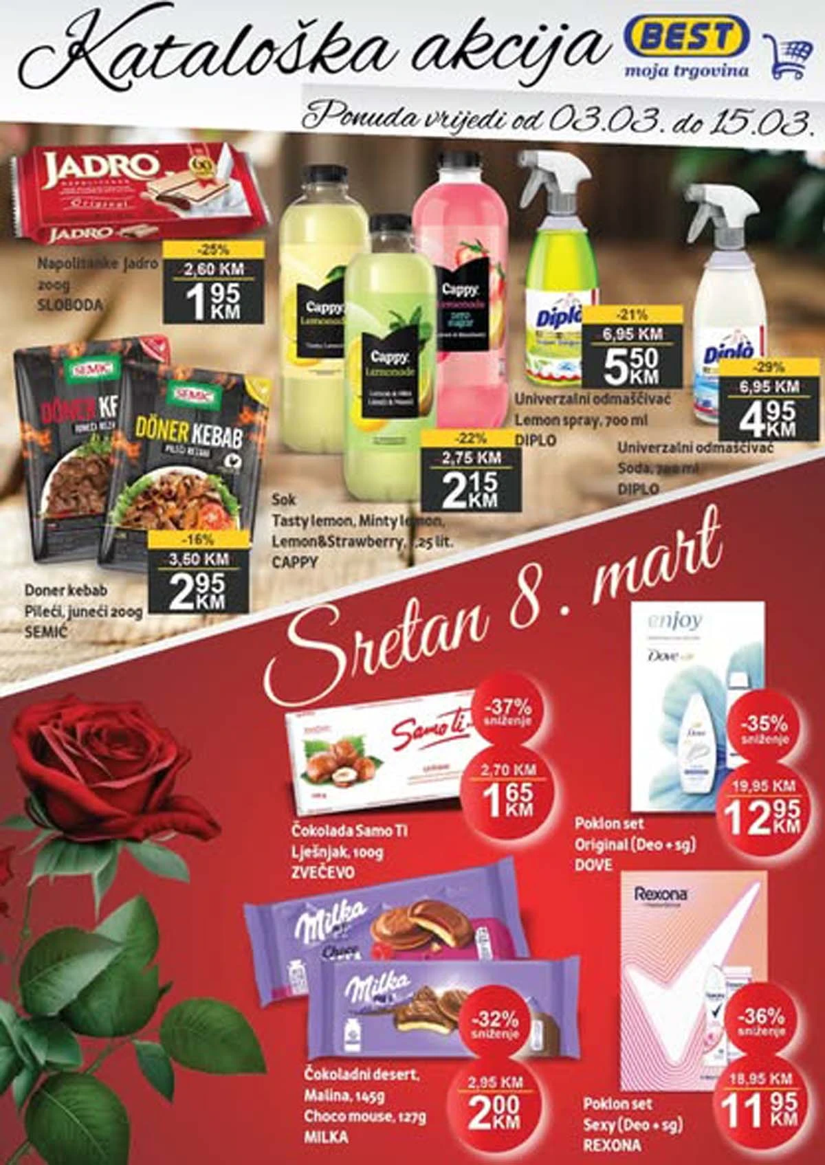 UTD BEST akcija katalog – prehrana, piće i higijena sniženja do 15. marta 2026. prva strana