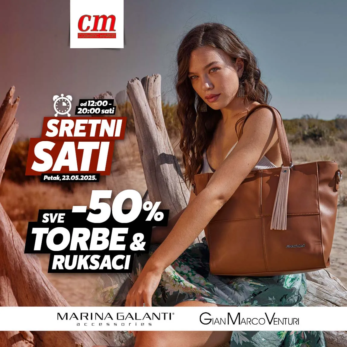 Cosmetic market akcija Sretni sati Torbe i ruksaci minus 50 posto - Sniženje za 23.05.2025
