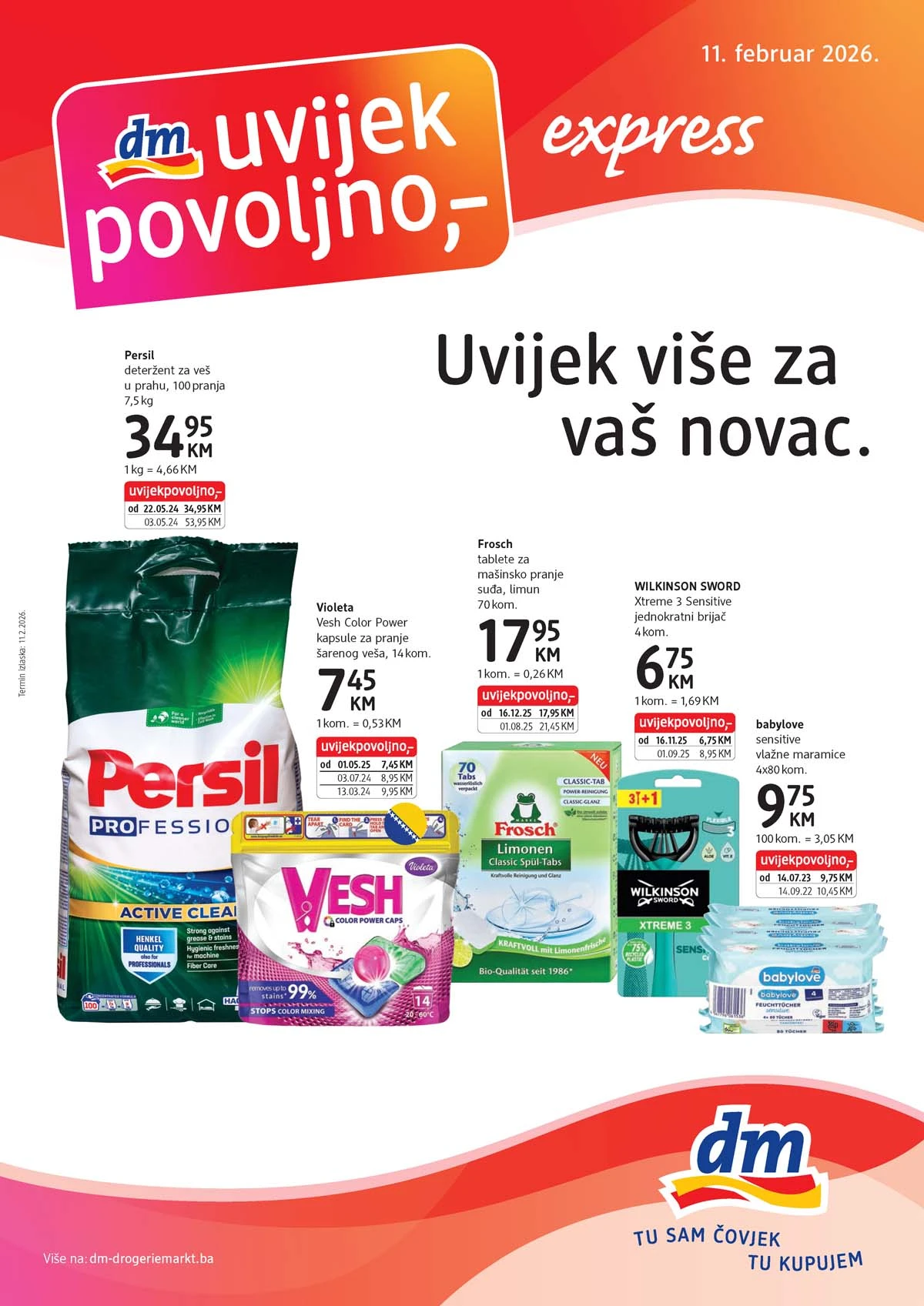 DM Express katalog sniženja do 24. februara 2026. BiH akcija proizvodi za njegu i domaćinstvo