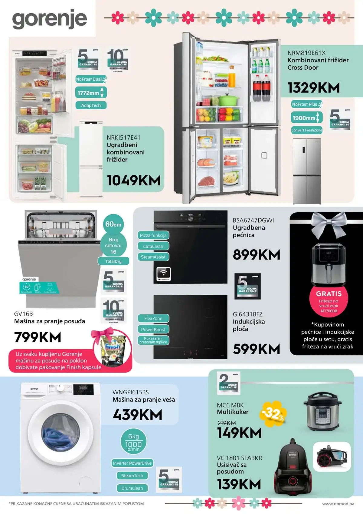 DOMOD katalog strana 5 – sniženja tehnike, bijele tehnike i kućnih aparata Bosna i Hercegovina