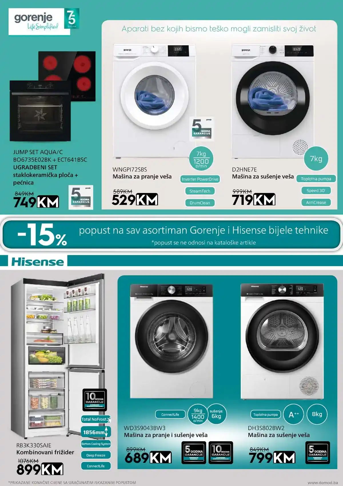 DOMOD katalog strana 5 – sniženja tehnike, bijele tehnike i kućnih aparata Bosna i Hercegovina