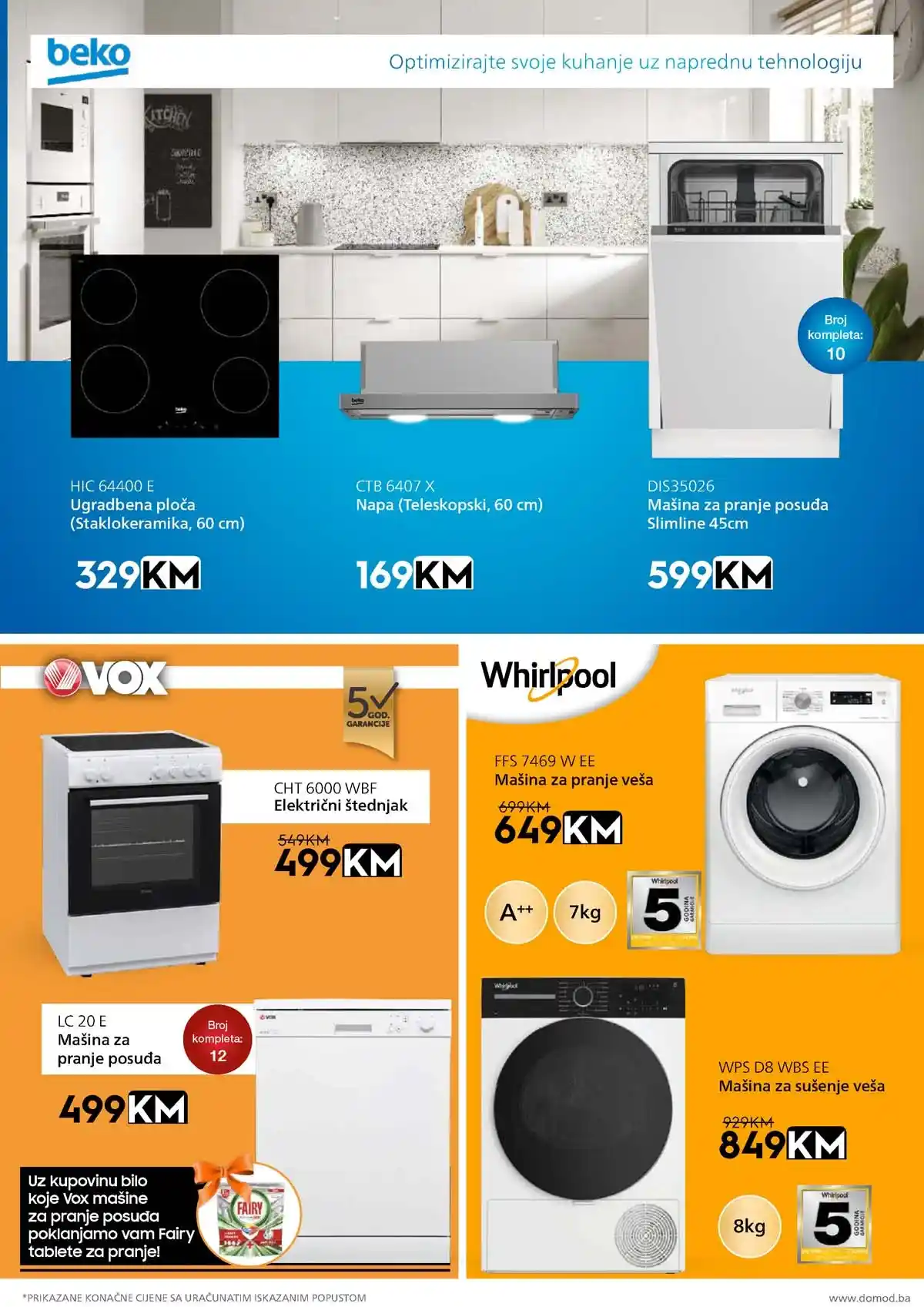 DOMOD katalog strana 7 – sniženja tehnike, bijele tehnike i kućnih aparata Bosna i Hercegovina