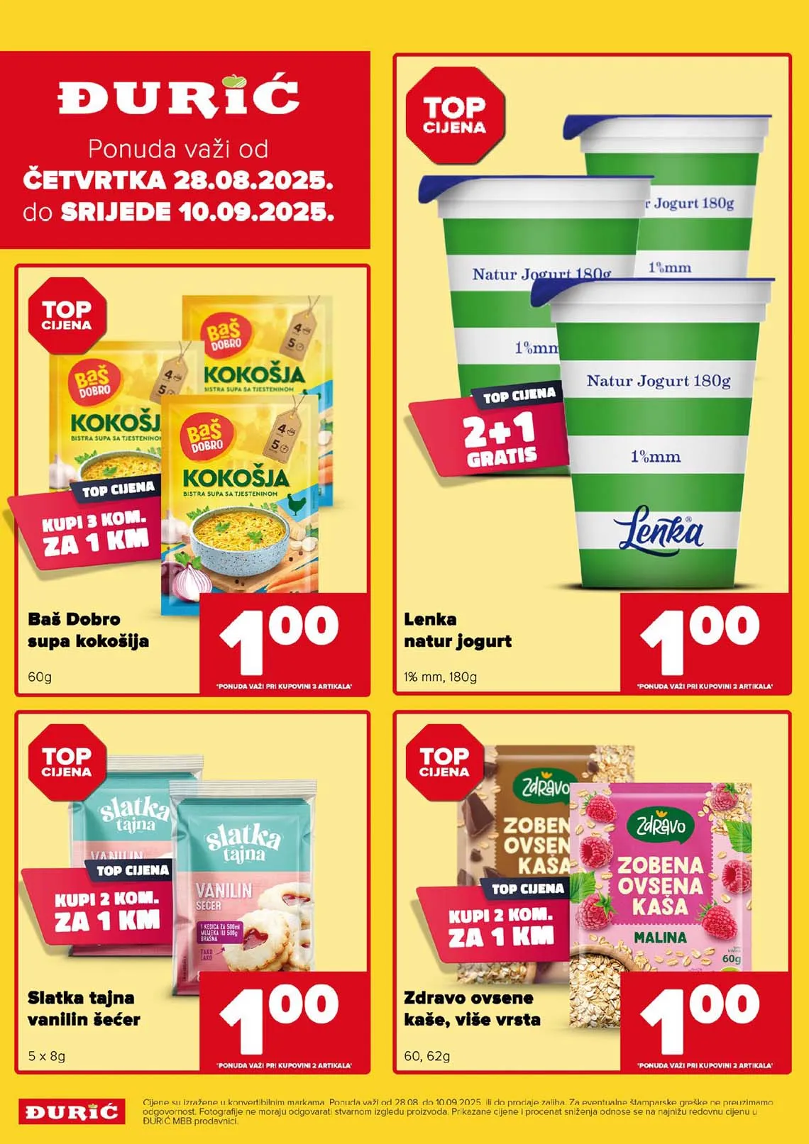 ĐURIĆ Supermarketi  akcija sniženja do 10.09.2025