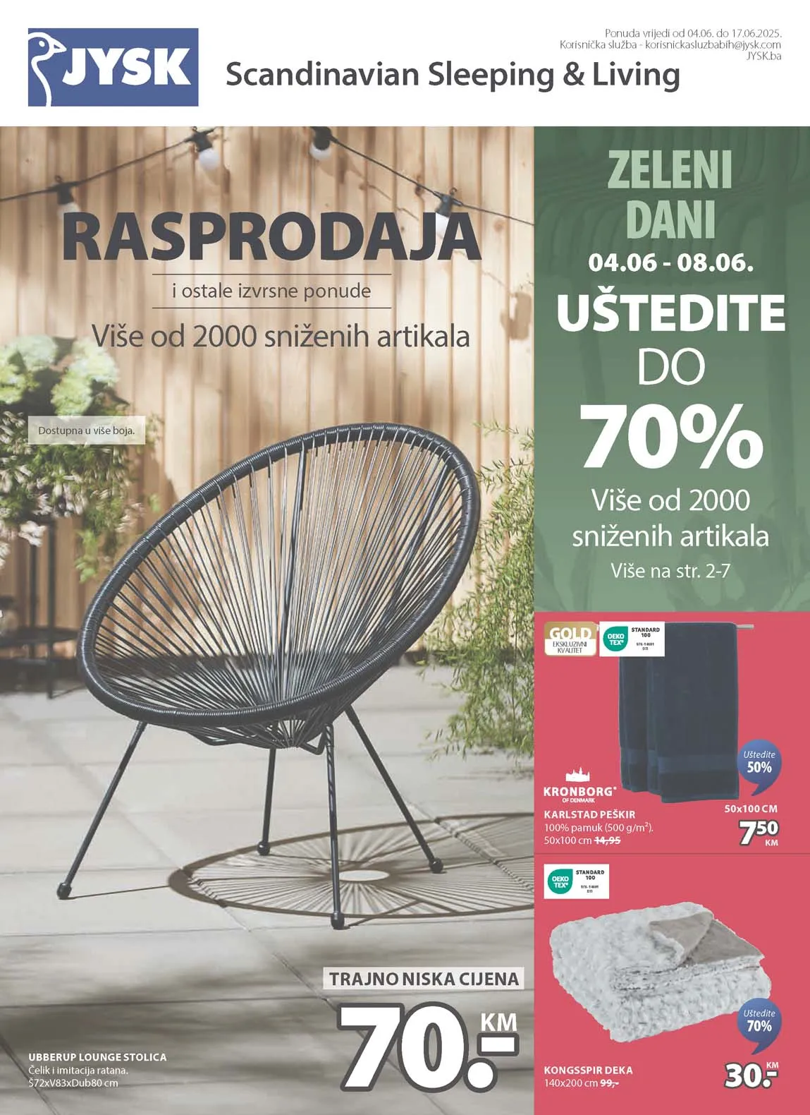 JYSK akcija RASPRODAJA sniženja do 17.06.2025