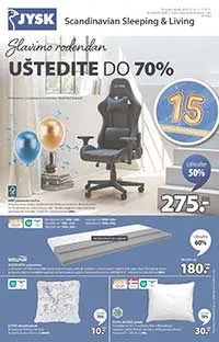JYSK akcija Slavimo rođendan - do 70% sniženja. Ponuda do 21.10.2025