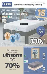 JYSK akcija Slavimo rođendan - do 70% sniženja. Ponuda do 28.10.2025