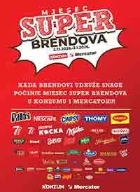 Konzum i Mercator – Mjesec super Brendova sniženja do 02. januara 2026