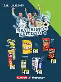 Konzum & Mercator – Navijajmo zajedno, sniženja do 24. novembra 2025