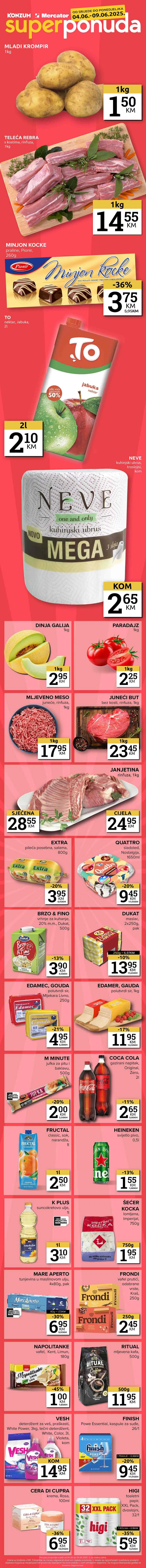 KONZUM i MERCATOR Vikend akcija sniženja do 09.06.2025