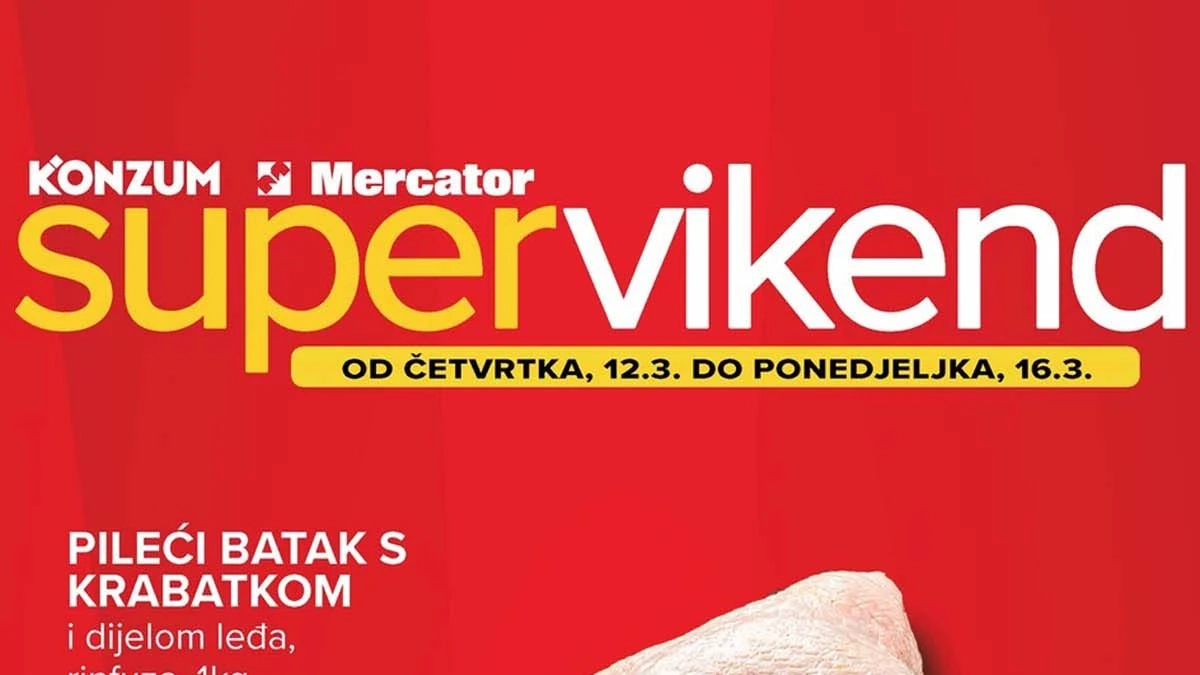 Konzum i Mercator vikend akcija katalog sniženja do 33% do 16.03.2026