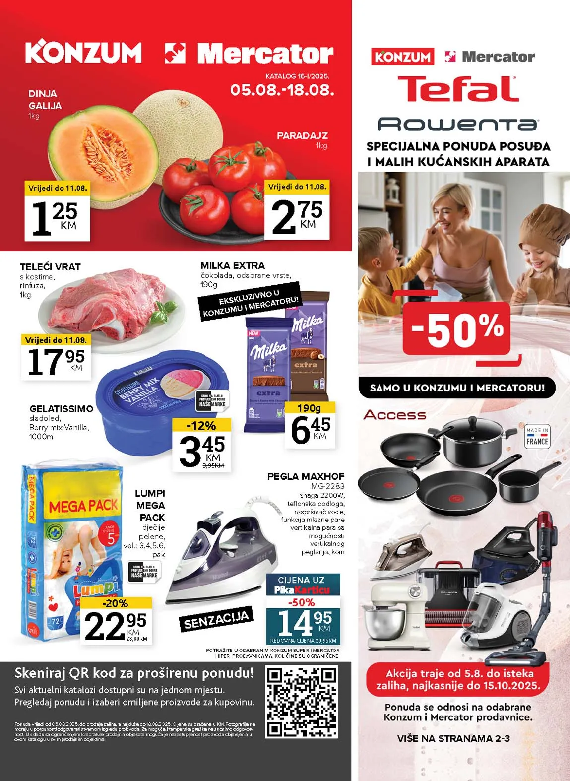 Konzum i Mercator Akcija Katalog sniženja do 18.08.2025
