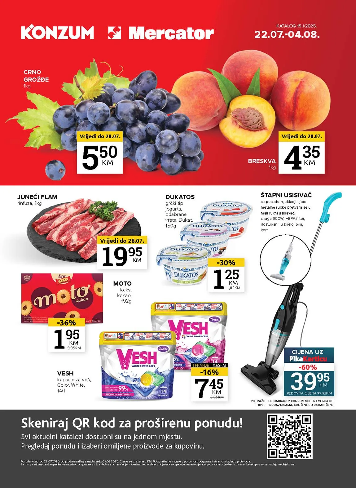 Konzum i Mercator Akcija Katalog sniženja do 04.08.2025