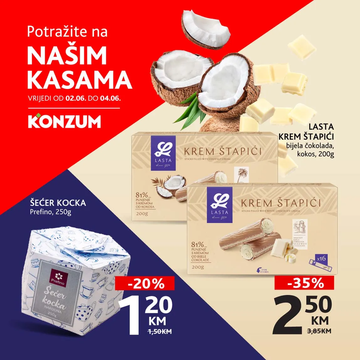 KONZUM Akcija Sniženja na kasama do 04.06.2025
