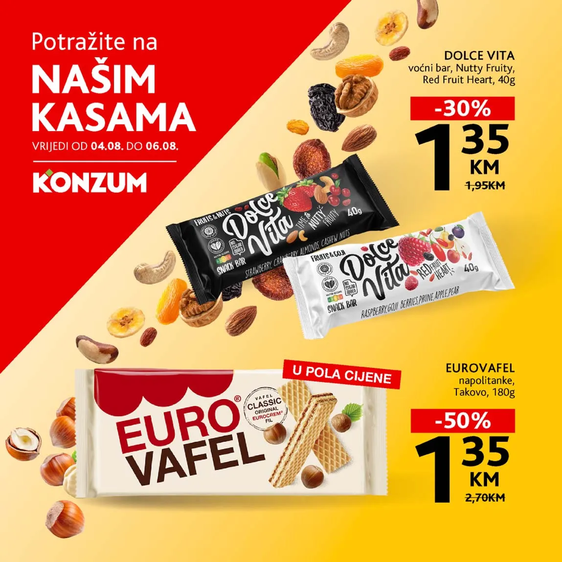 KONZUM Akcija Sniženja na kasama do 06.08.2025. Sniženja do -50%!