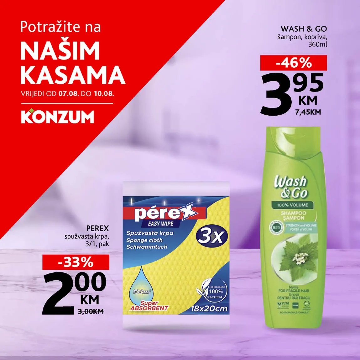 KONZUM Akcija Sniženja na kasama do 10.08.2025. Sniženja do -46%!