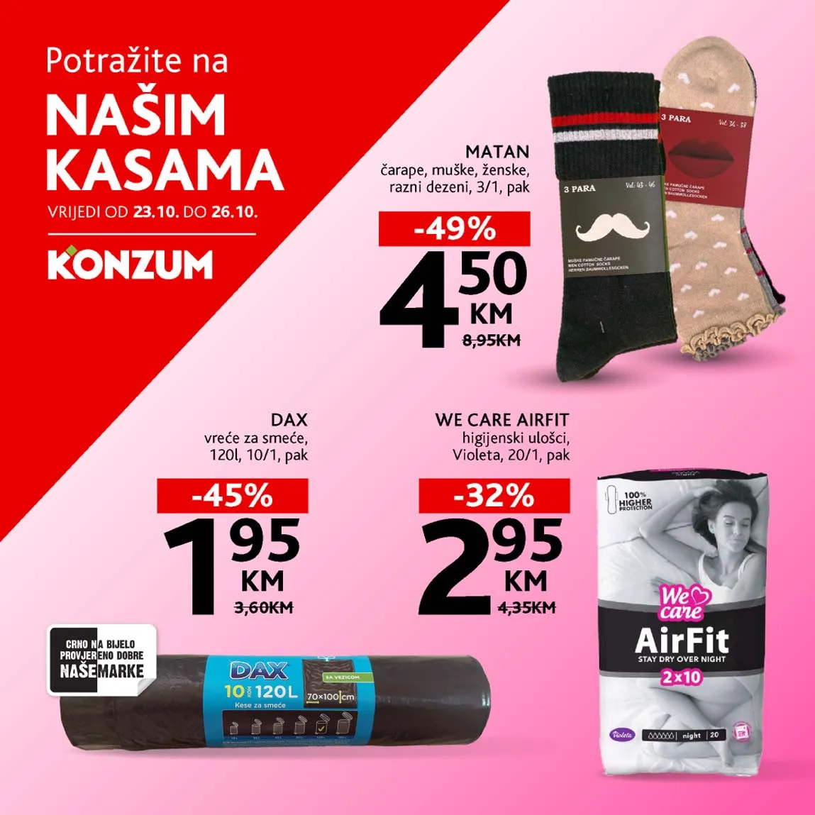 konzum sniženja na kasama