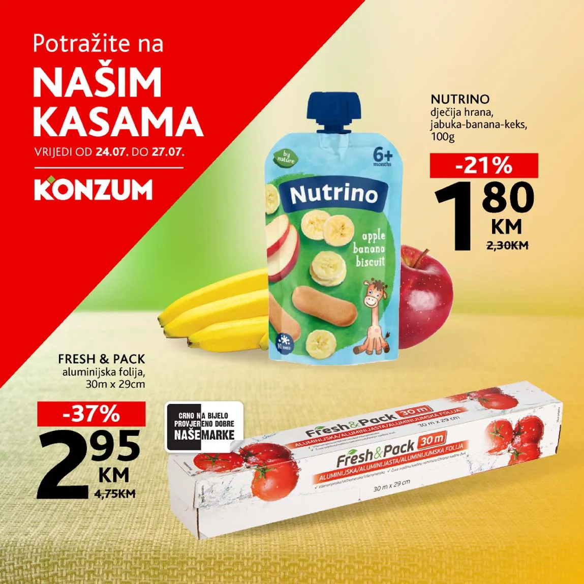 KONZUM Akcija Sniženja na kasama do 27.07.2025. Sniženja do -37%!