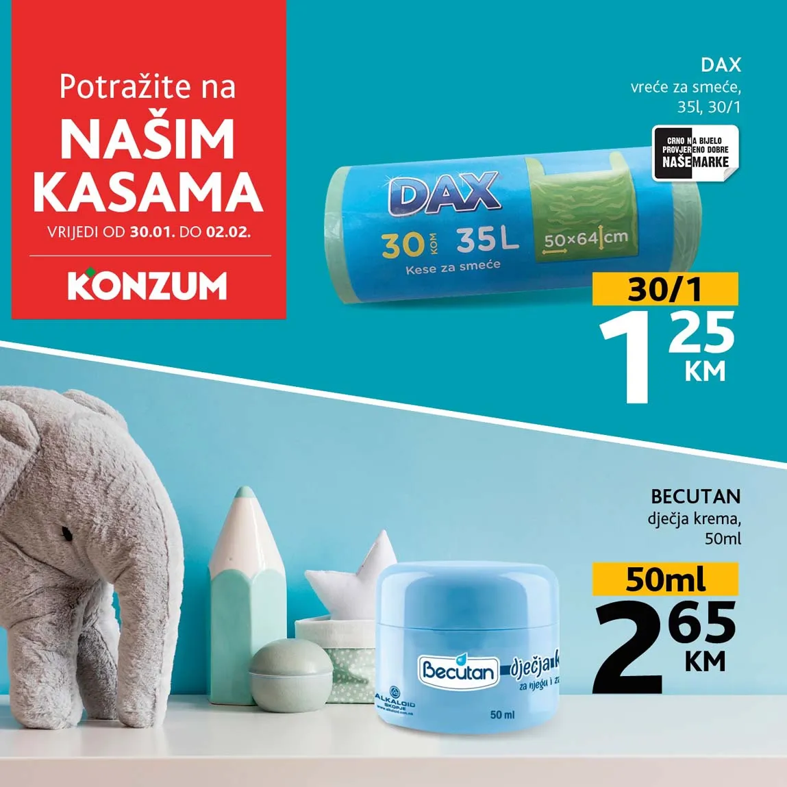 KONZUM Akcija Sniženja na kasama do 02.02.2025