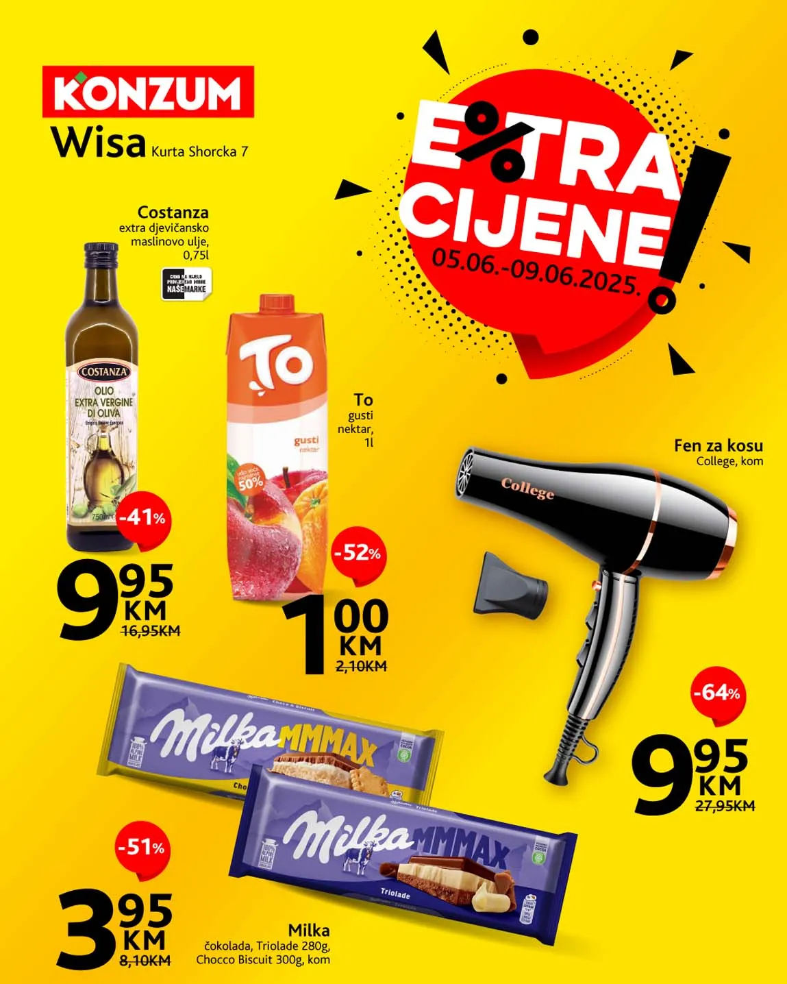 KONZUM Akcija WISA Extra cijene sniženja do 09.06.2025