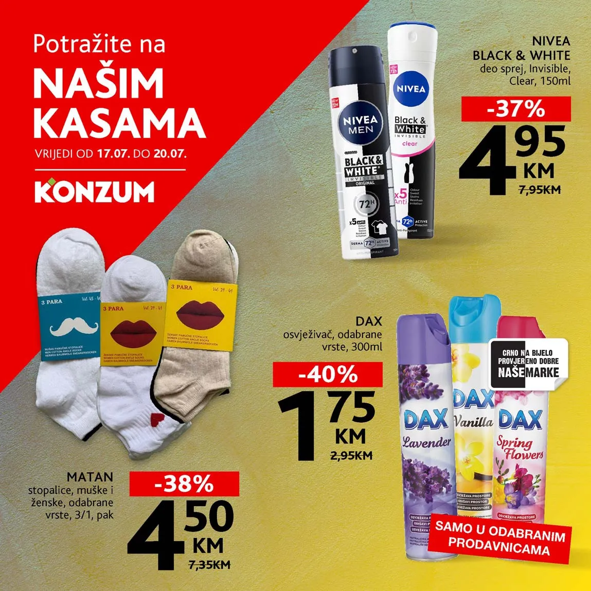 KONZUM Akcija Sniženja na kasama do 20.07.2025. Sniženja do -40%!