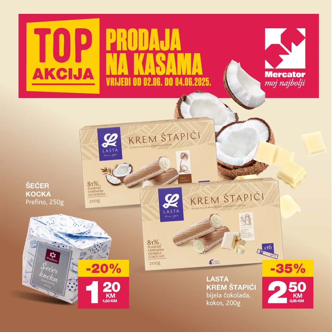 MERCATOR Top Akcija  prodaja na kasama sniženja do 04.06.2025