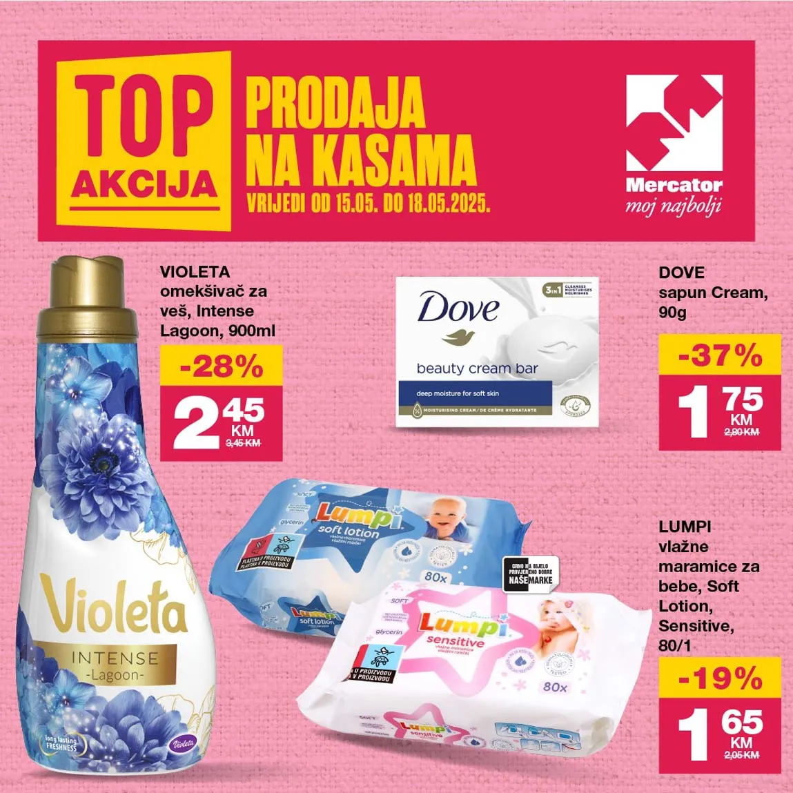 MERCATOR Top Akcija  prodaja na kasama sniženja do 18.05.2025