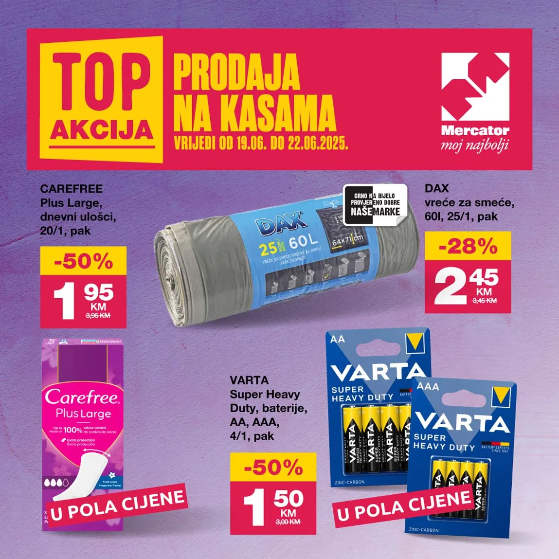 MERCATOR Top Akcija  prodaja na kasama sniženja do 22.06.2025