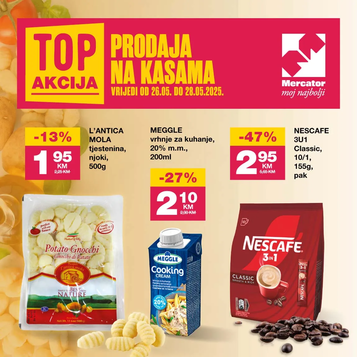 MERCATOR Top Akcija  prodaja na kasama sniženja do 28.05.2025