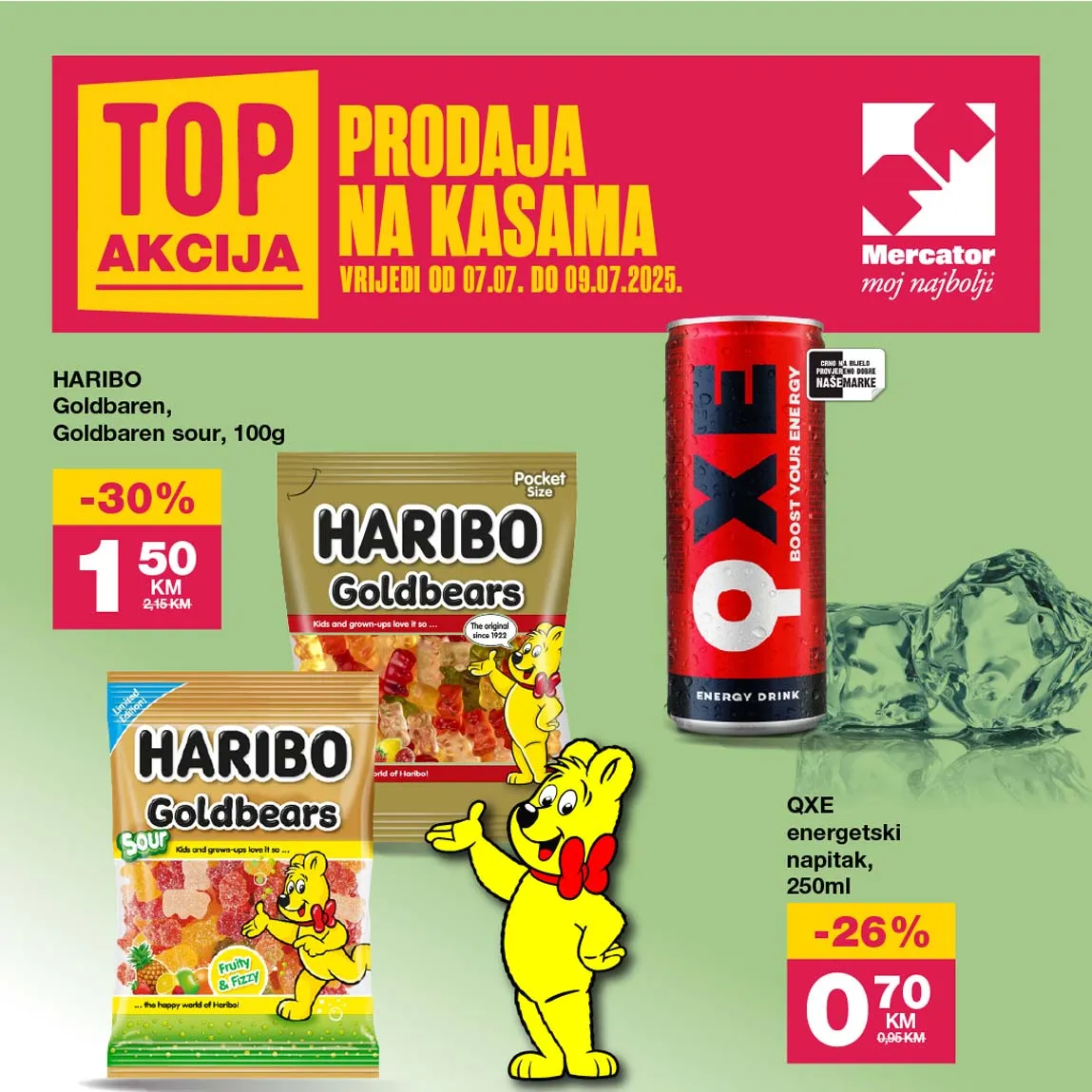 MERCATOR Akcija Top prodaja na kasama sniženja do 09.07.2025