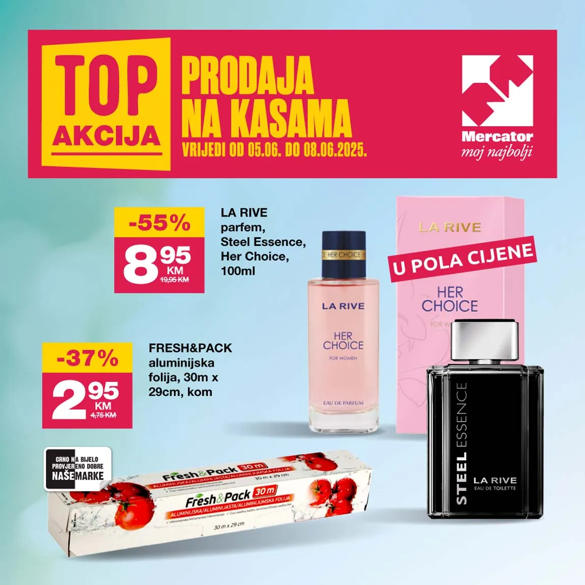 MERCATOR Top Akcija  prodaja na kasama sniženja do 08.06.2025