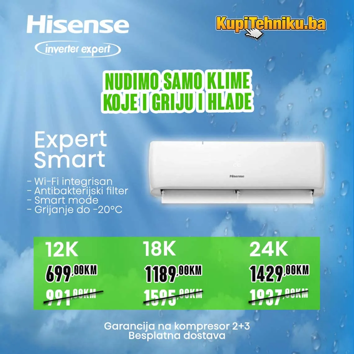 KUPITEHNIKU Super akcija Hisense Klime