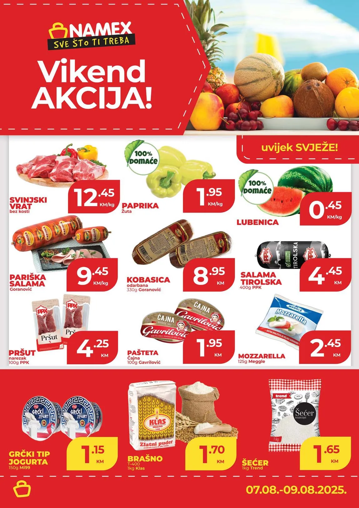 NAMEX Vikend akcija sniženja do 09.08.2025.