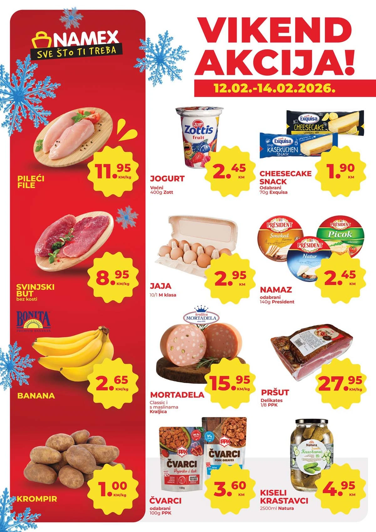 Namex vikend akcija katalog strana 1 velika sniženja Bosna i Hercegovina februar 2026