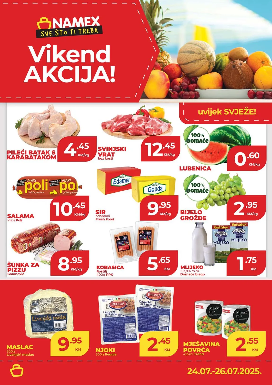 NAMEX Vikend akcija sniženja do 26.07.2025