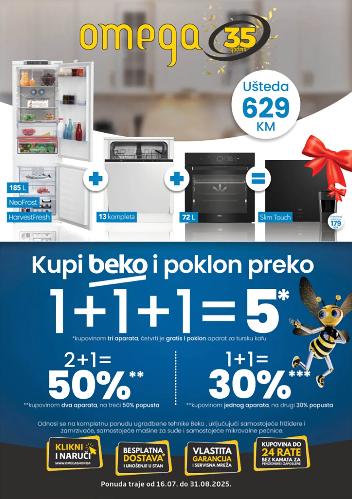 OMEGA Akcija sniženja KUPI BEKO I POKLON PREKO Katalog do 31.08.2025