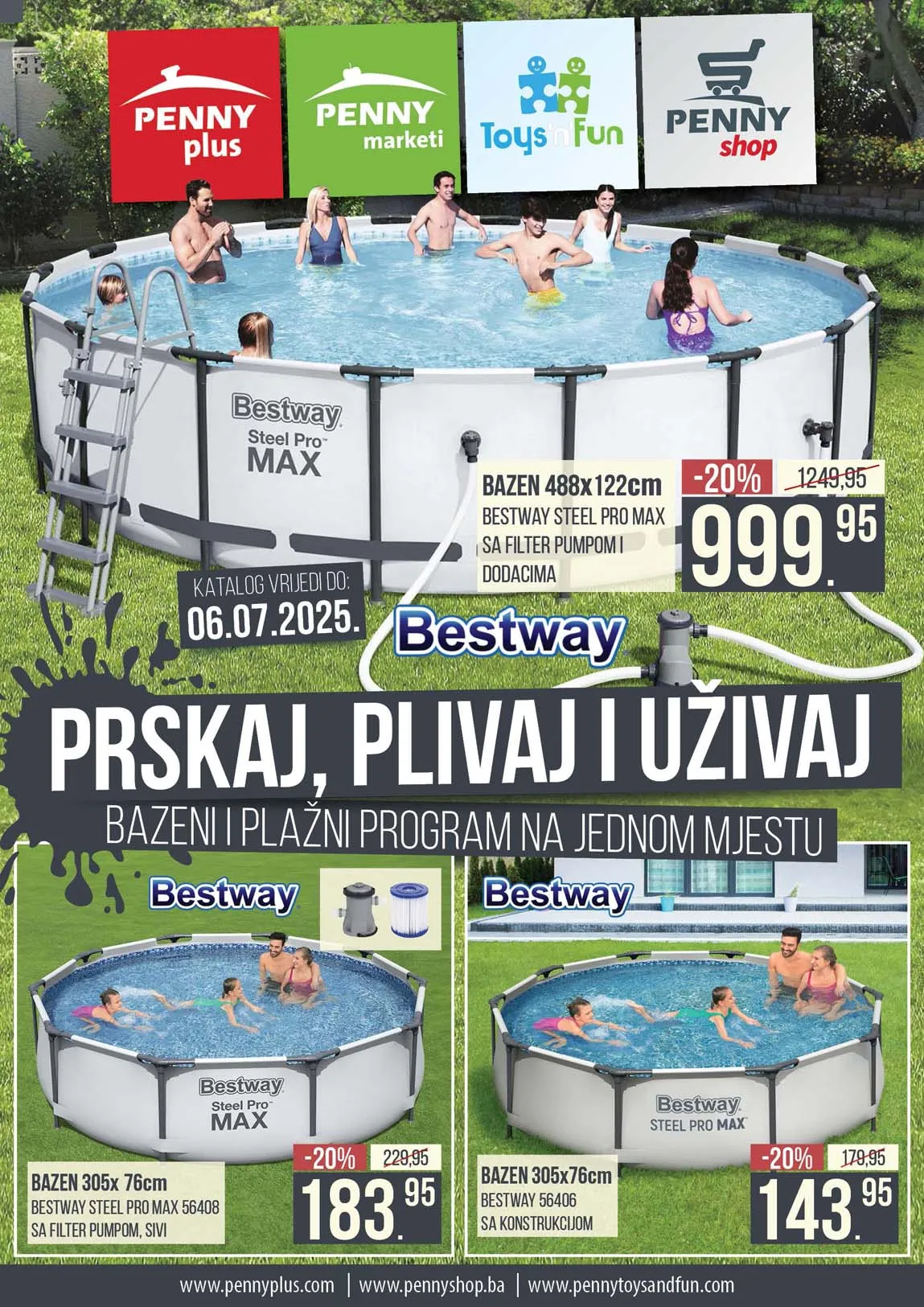 PENNY akcija BAZENI I PLAŽNI PROGRAM Katalog sniženja do 06.07.2025