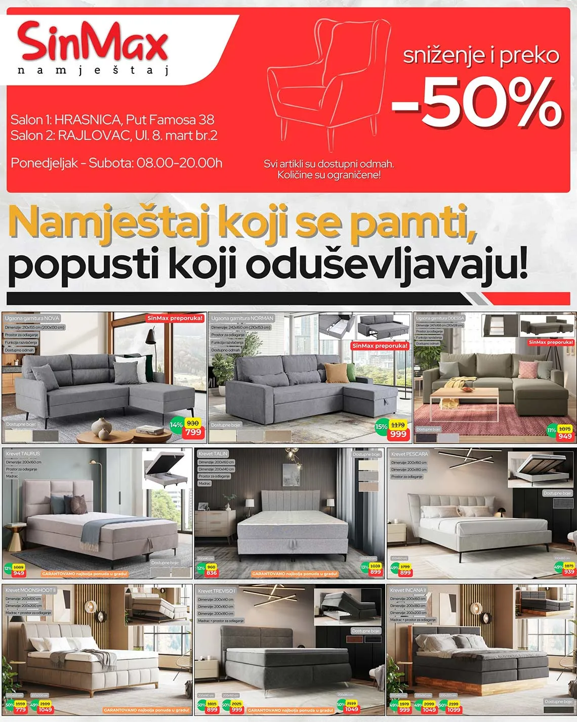 Sinmax namještaj koji se pamti - Popusti koji oduševljavaju!