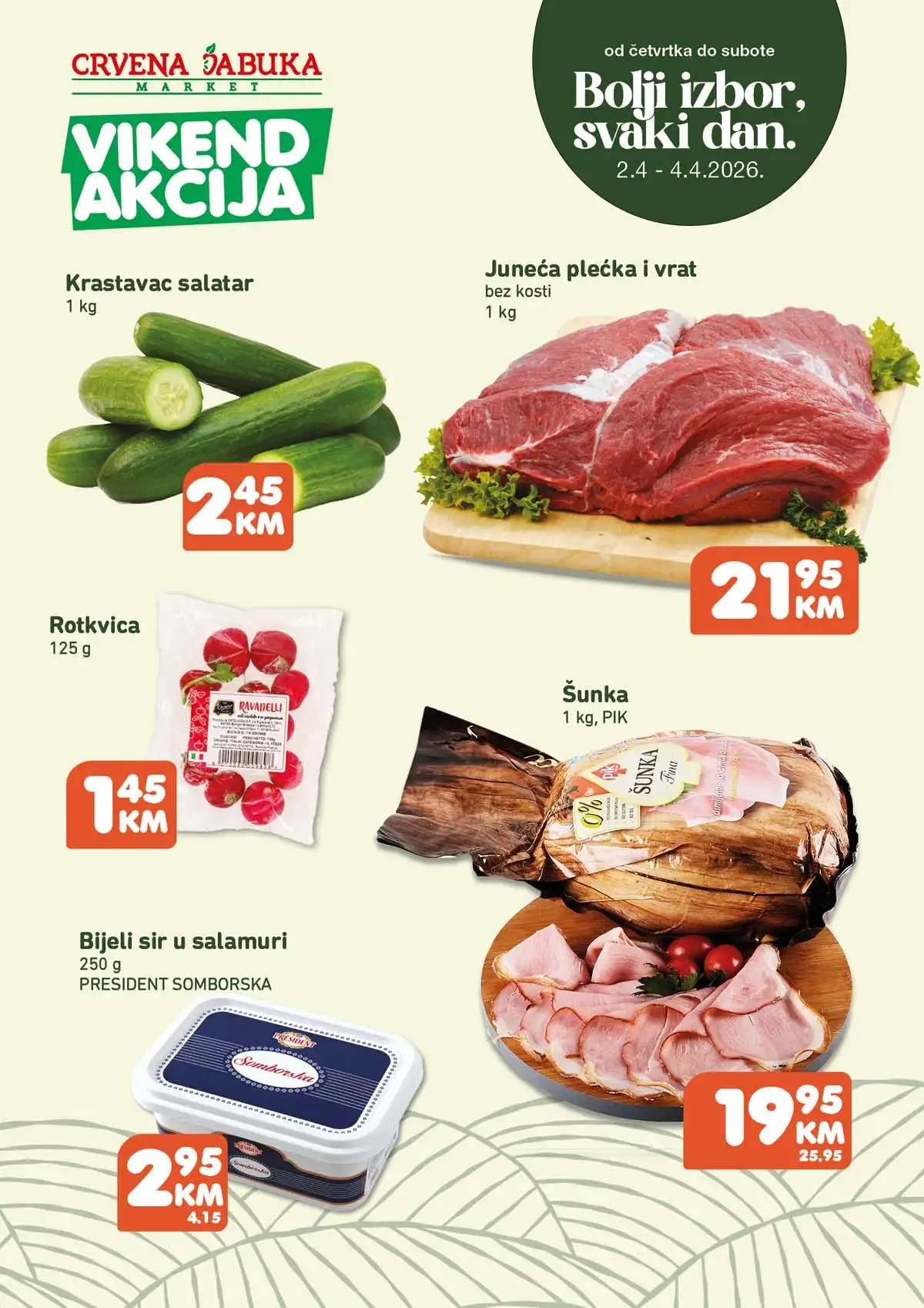 Crvena jabuka vikend akcija sniženja prehrane voća mesa i pića do 04. aprila 2026 katalog