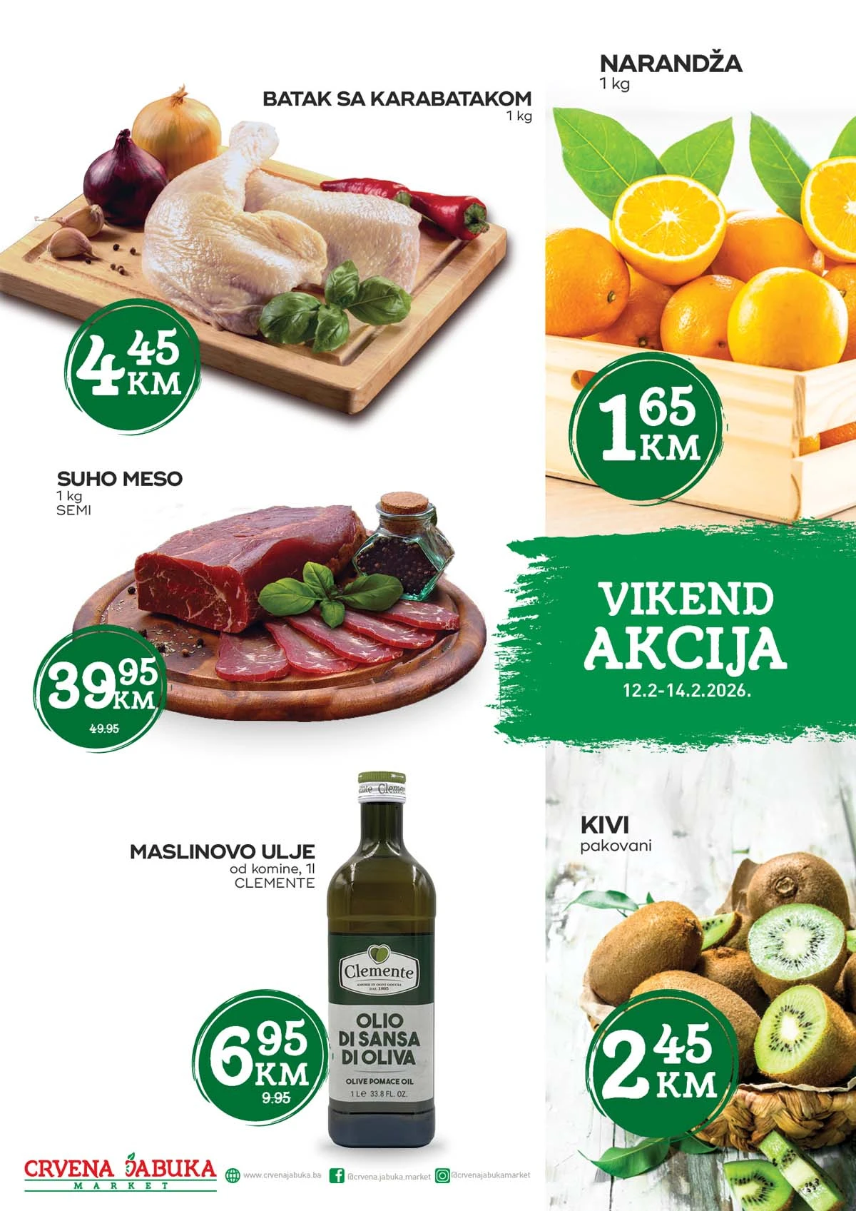 Crvena jabuka vikend akcija sniženja prehrane voća mesa i pića do 14. februara 2026 katalog