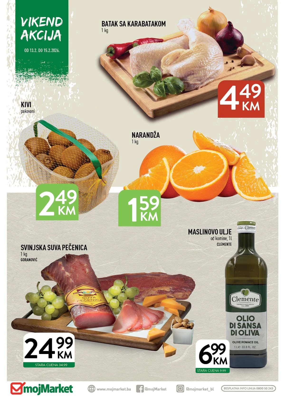 Moj Market vikend katalog sniženja do 15. februara 2026 najbolje cijene prehrane i kućnih potrepština