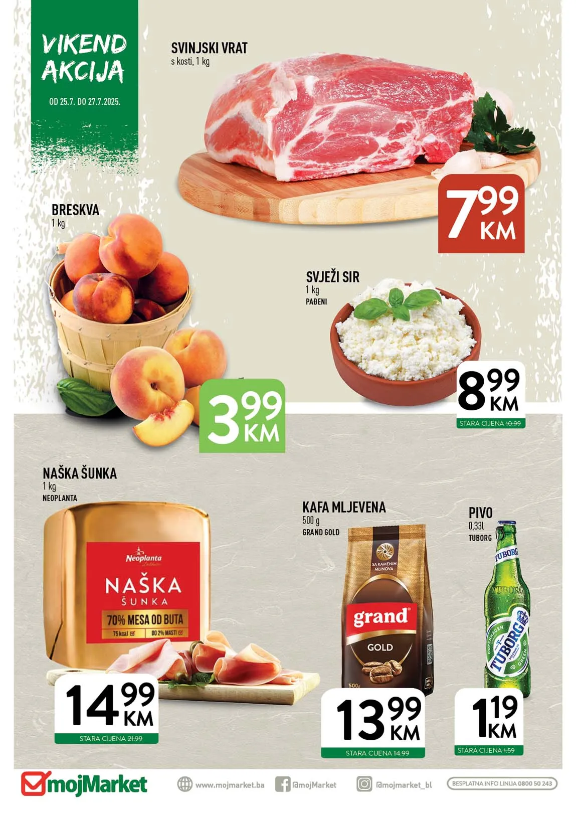 Moj market Vikend akcija sniženja do 27.07.2025. Veliki popusti na vikend akciji!