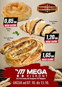 Mega diskont Katalog pekara Otoka Sarajevo - Vogošća i Tuzla sniženja do 13.10.2025