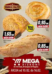 Mega Diskont – Pekarske akcije Otoka, Vogošća i Tuzla: Ponude do 16. februara 2026.