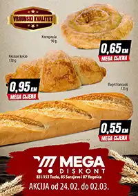 Mega Diskont akcija pekare – Otoka, Vogošća i Tuzla sniženja do 2. marta 2026