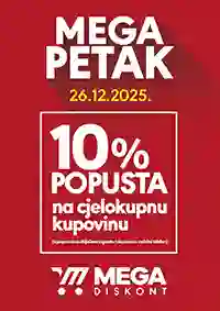 MEGA Diskont Akcija -10% – sniženja za 26. decembra 2025