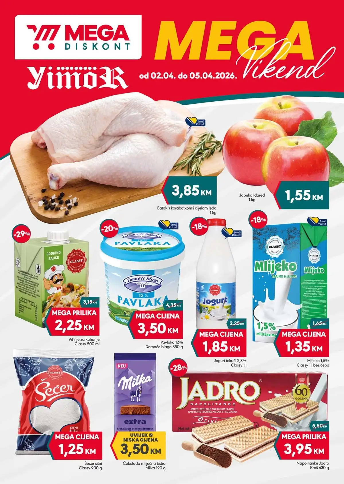 Yimor i Mega Diskont vikend akcija do 29% sniženja prehrana piće kućne potrepštine BiH – strana 1